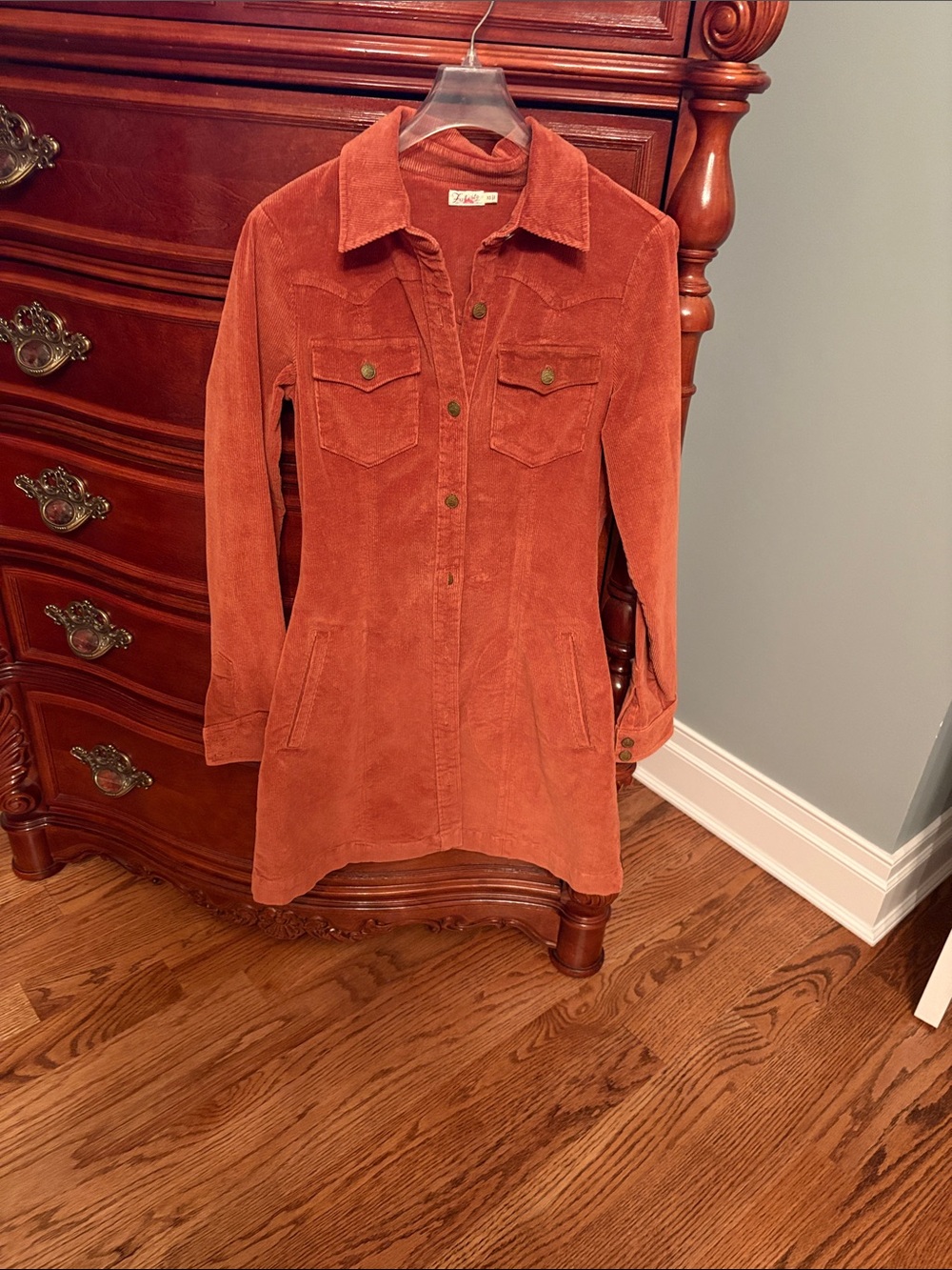Faherty Women’s Rust Corduroy Shirt Dress